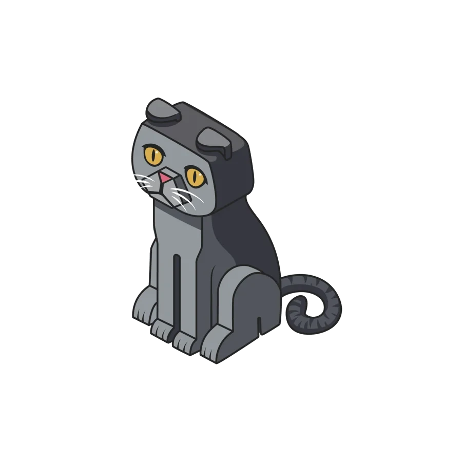 Custom Scottish fold IsoPet figurine